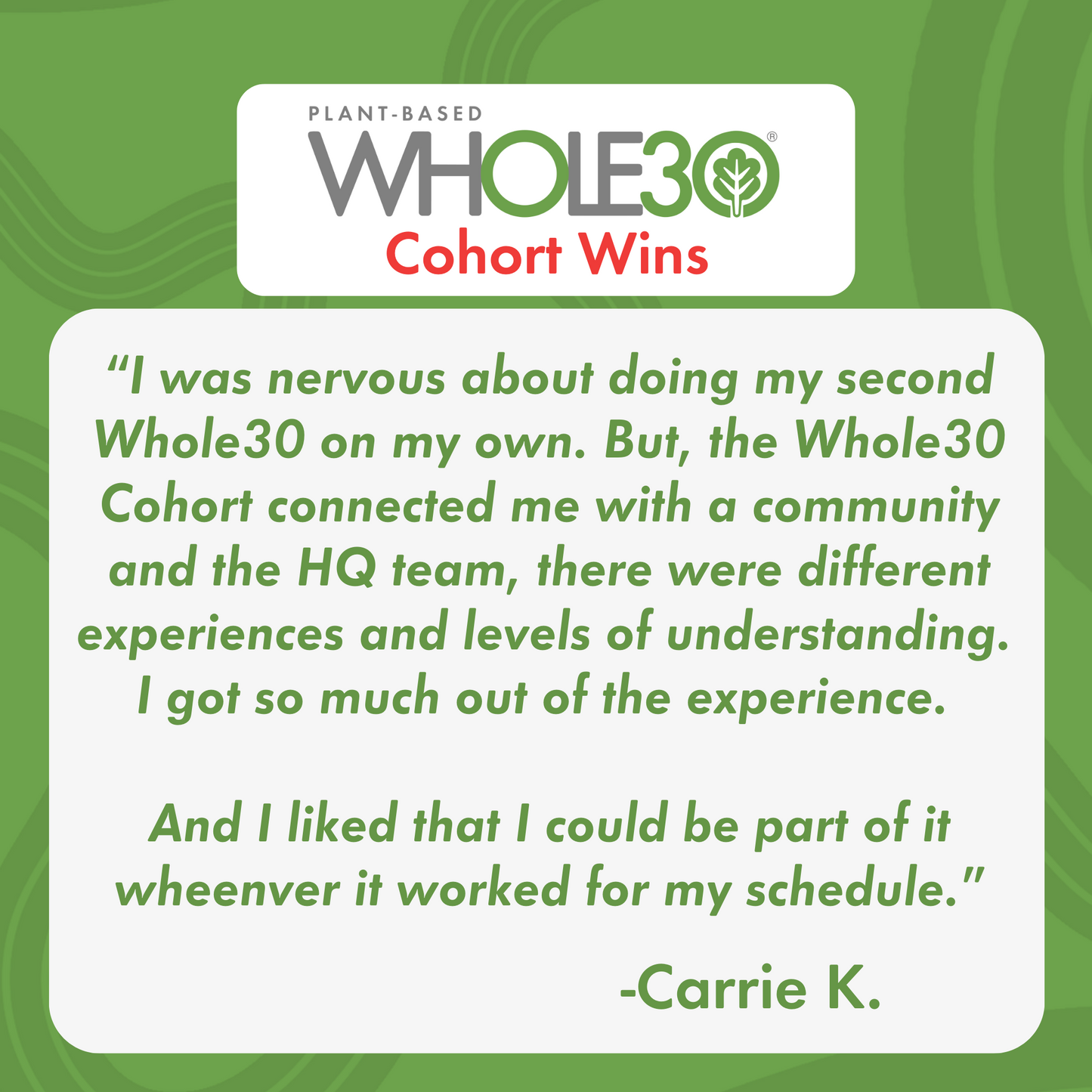 Community Cohort: January 2024 Plant-Based Whole30